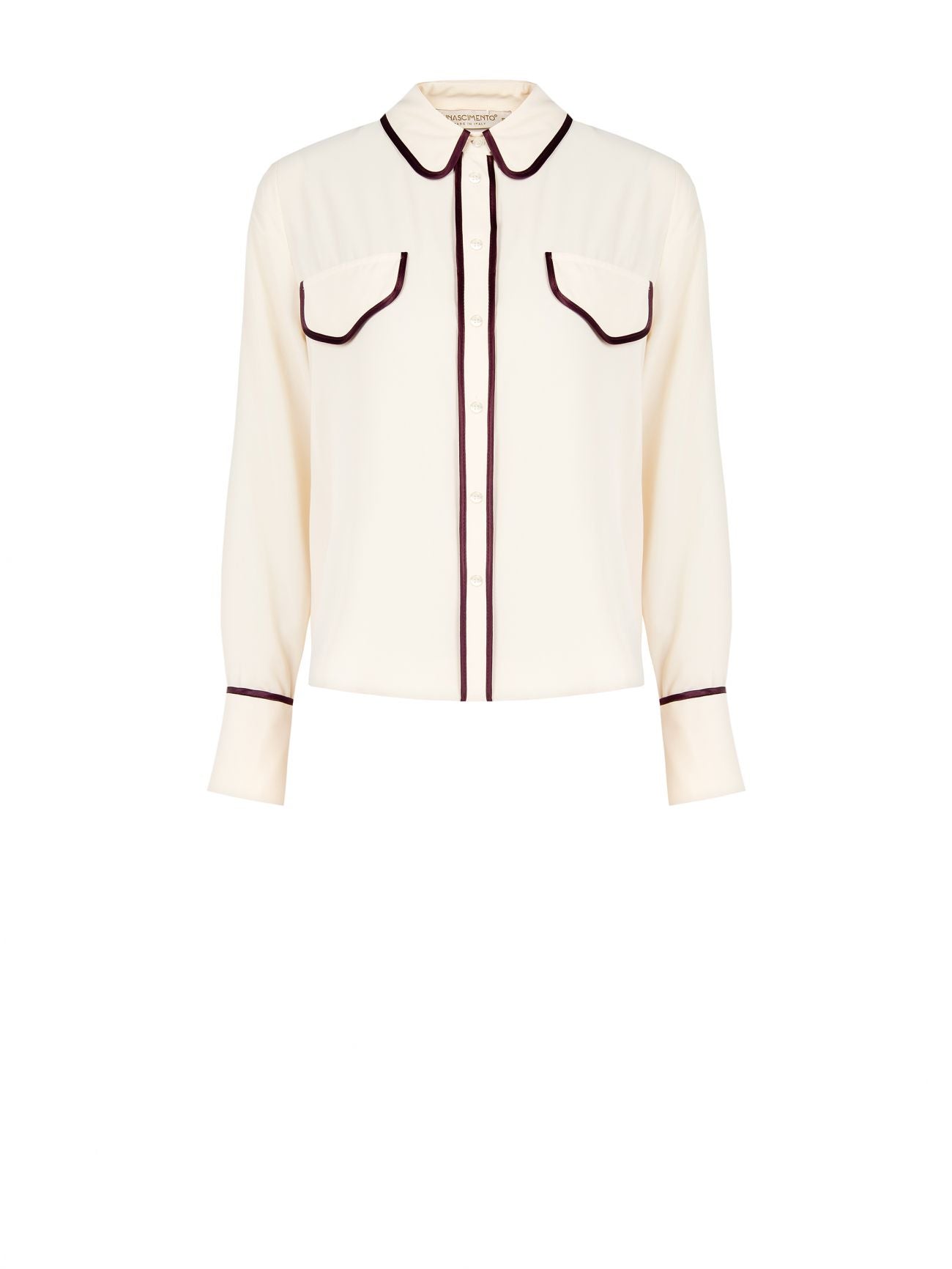 Burgundy Shirt with Piping