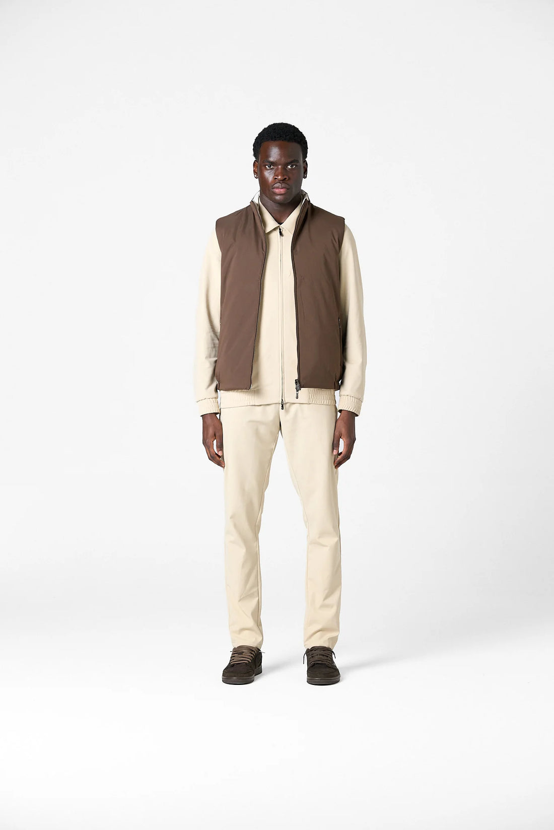 Cou7ure Essentials - Reflection Body Warmer Brown/Beige | Front