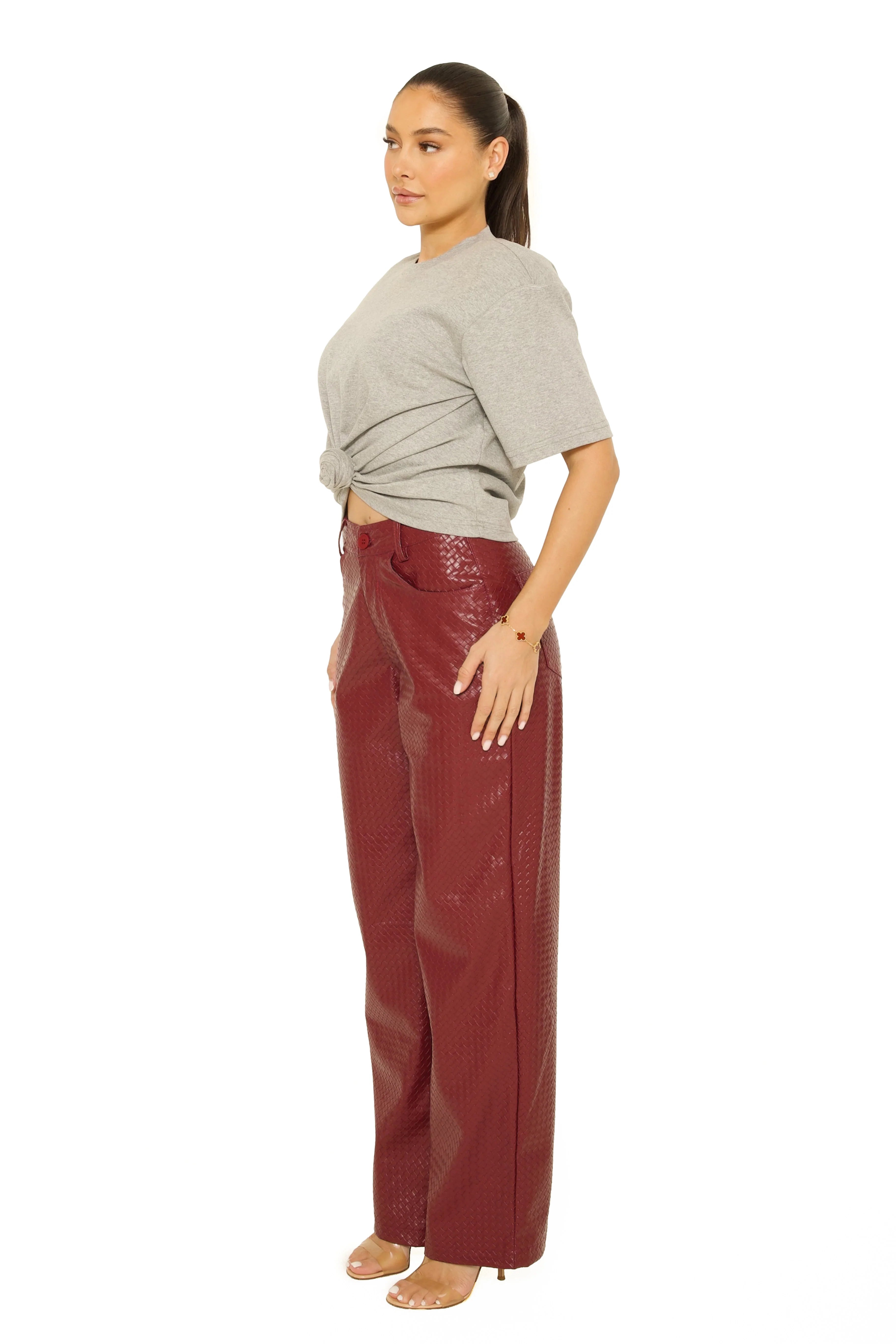 Leather Woven Pants