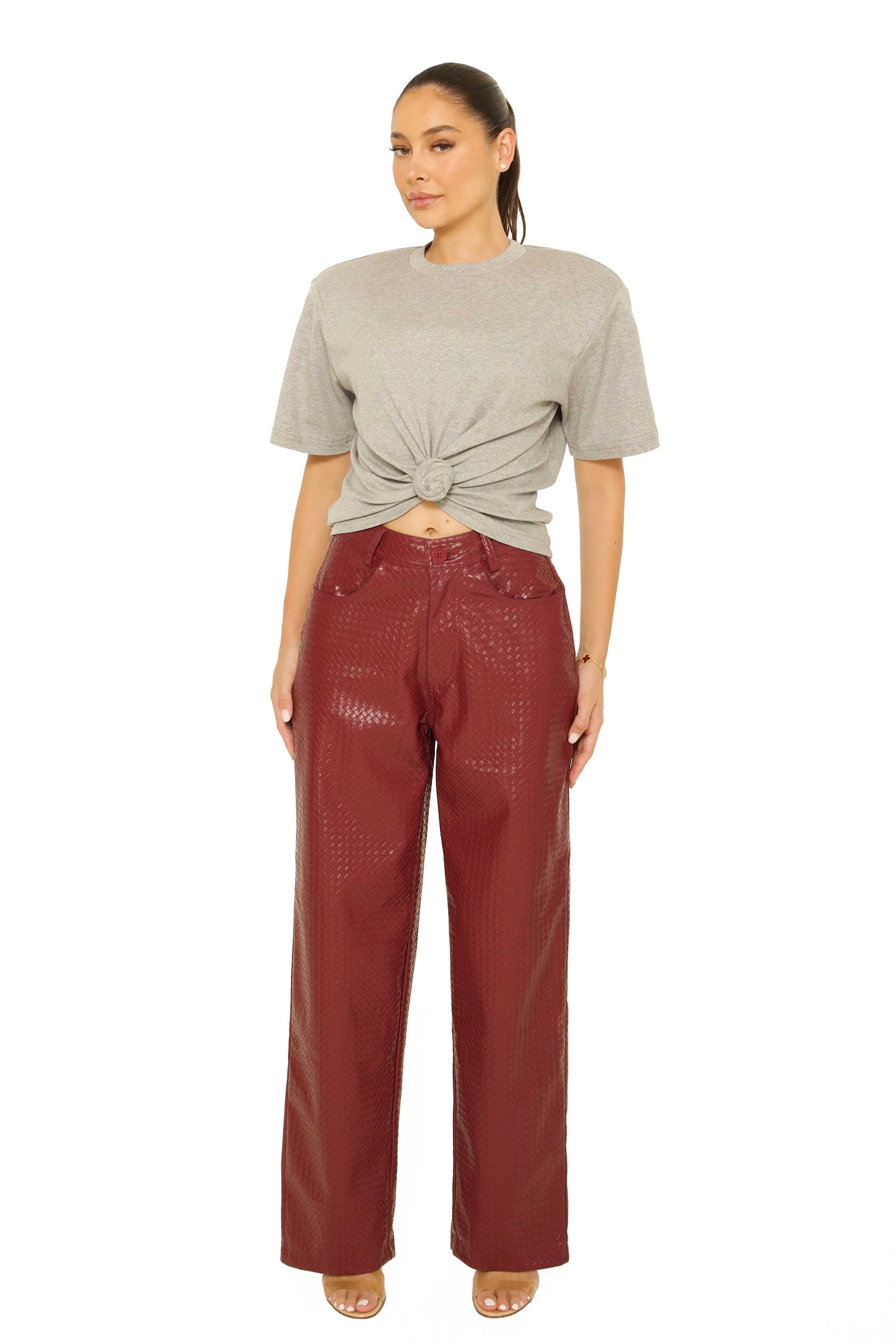 Leather Woven Pants