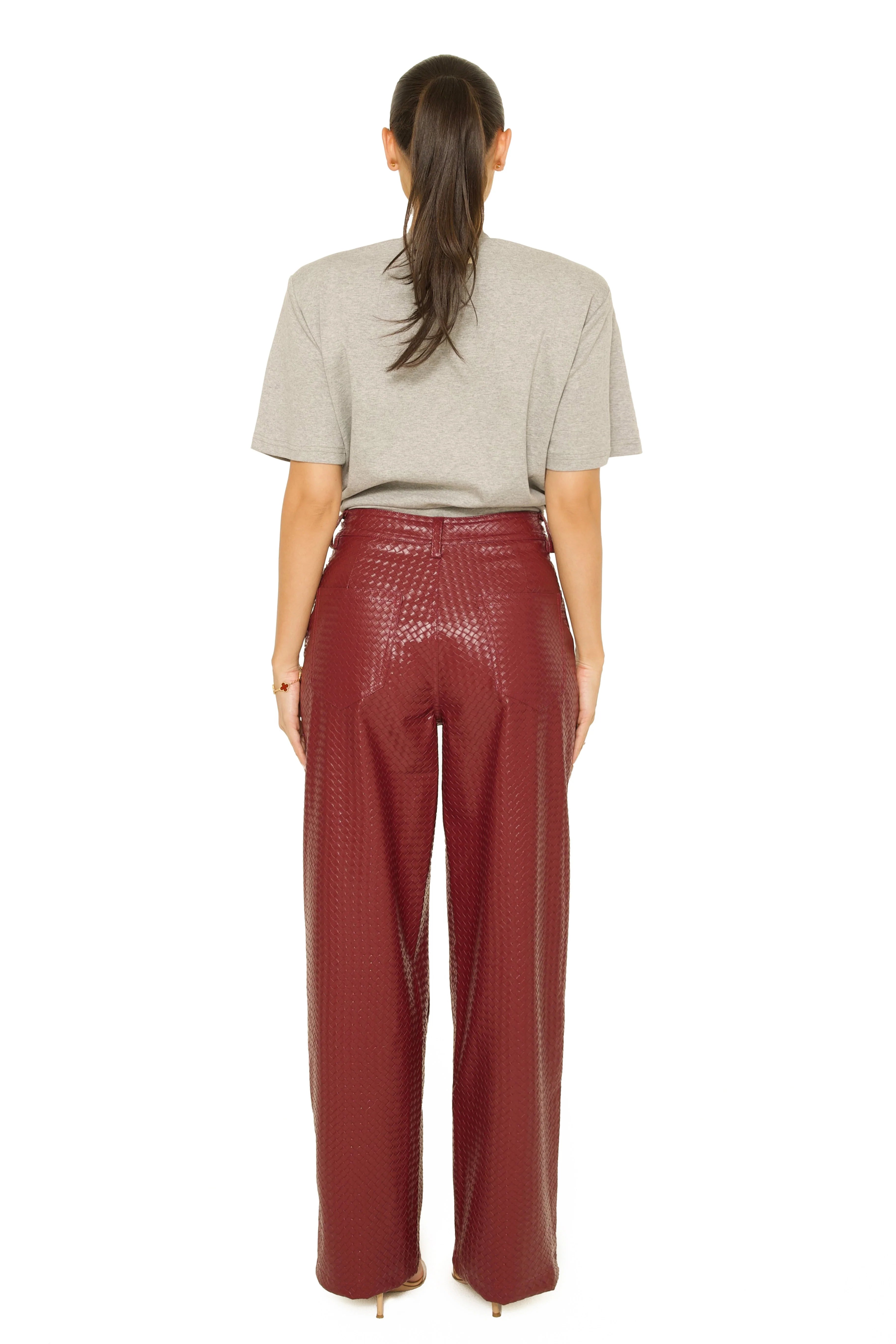 Leather Woven Pants