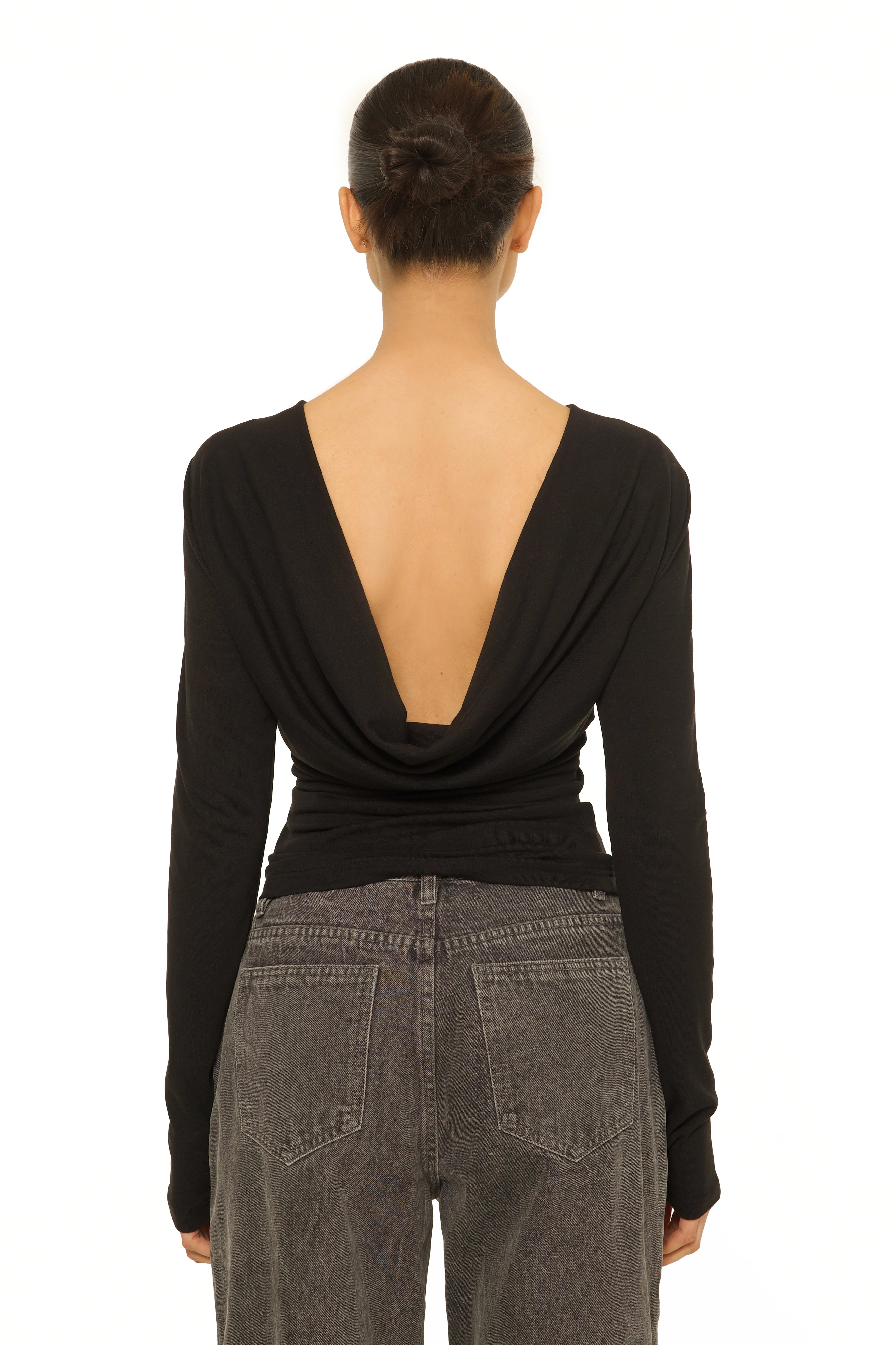 LA Sisters - Long Sleeve Open Back Top | Back