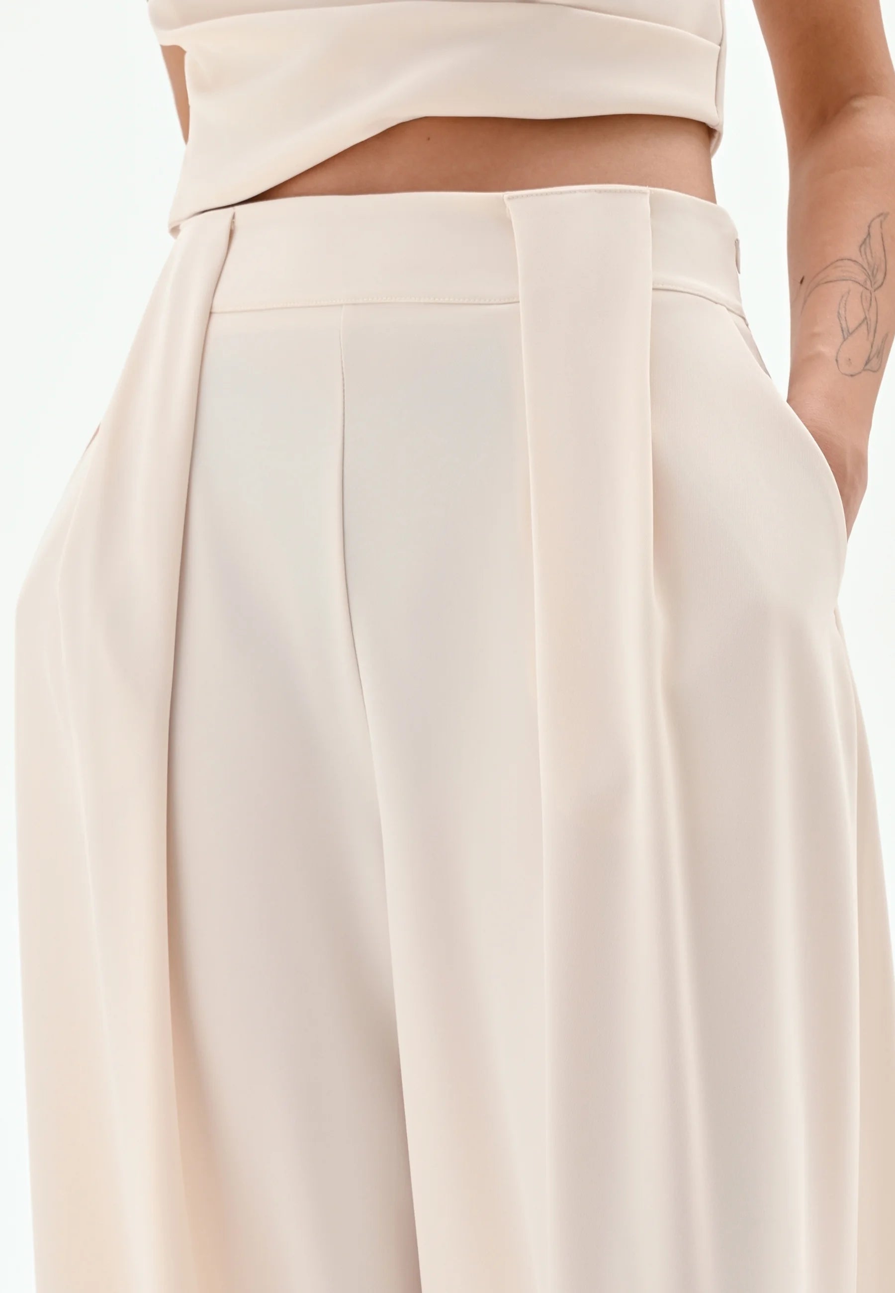 Broek White Cream